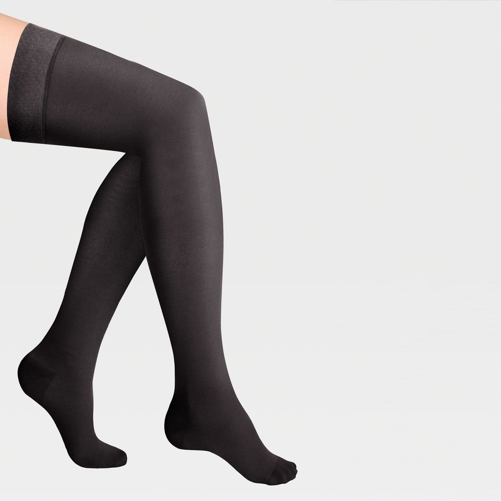 IDEALISTA大腿加宽款普通硅胶弹力袜口闭口长筒袜 ID-300W